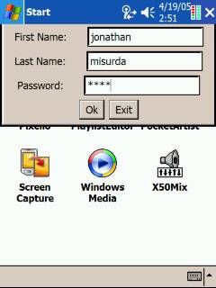 login dialog