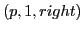$\displaystyle (p, 1, right)$
