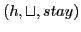 $\displaystyle (h, \sqcup , stay)$